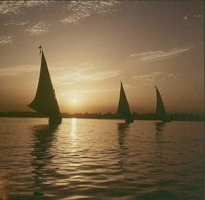 aegypten-highlights-sonnenuntergang-Luxor 1979