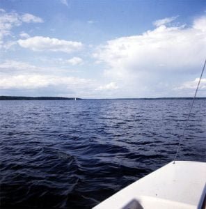 bolmensee-ein einziges boot auf dem See
