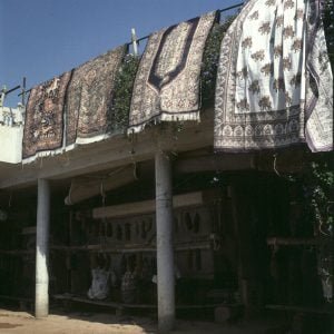 Indien-Fatehpur-Teppichladen 1999