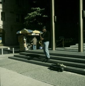 new-york-Musiker bittet um Almosen 1994