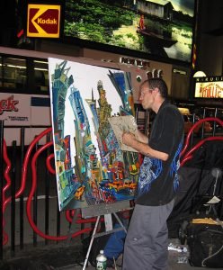 new-york-Maler am Timessquare 2003