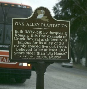 Mississippi-Oak Alley-Schild